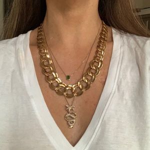 Vintage gold tone thick link necklace
